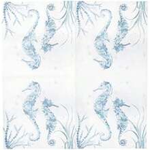 Boston International IHR - Servilletas de papel para bebidas de cóctel de 3 capas, 20 unidades, 5 x 5 pulgadas, cócteles de verano(12.70cm (5") x 12.70cm (5") Aquaworld Sea Horse) - Multicolor - Ver 4