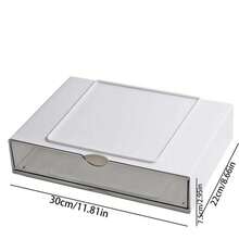 Transparent A4 Portable Project Box With Handle Stackable PET Paper Tray For Office Desktop Stationery Scrapbook Paper Storage