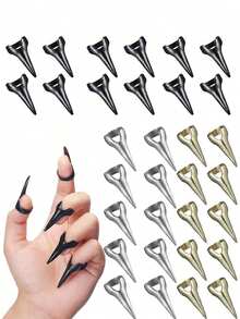 10pcs Dispensing Tools Gothic Nail Finger Cosplay Claw Metal Full Finger Ring, Devil Claw Updo Hair Nail Ring Ring Accessories For Haircuts And Styling Suitable For Parties And Festivals - Multicolor - View 5