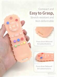 2件套仿真遥控游戏机婴儿磨牙玩具 6-12个月硅胶感官咀嚼玩具 - 彩色 - 查看 4