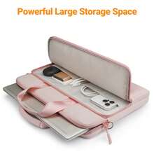 TECOOL 15.6 Inch Puffy Laptop Bag,Messenger Bag Computer Sleeve Waterproof Briefcase Compatible With MacBook Air Pro 15 16 Inch M4 M3 M2 M1,ASUS HP Laptop And Other Brands Of Laptops,Suitable For Women,Baby Pink - Baby Pink - View 4