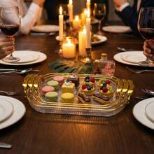 Christmas 3pcs Acrylic Fruit/Candy/Snack Tray Set, Oval Shape, Decorative Serving Plate For Party, Appetizer, Restaurant, Kitchen, Christmas Gift Home Decor New Year Gift - Clear - View 4