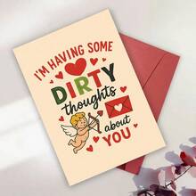 1 tấm thiệp chúc mừng lãng mạn với thiết kế thần tình yêu Cupid vui tươi, hoàn hảo cho các cặp đôi thể hiện tình yêu và mong muốn, lý tưởng làm quà tặng Valentine hoặc kỷ niệm để làm cho những khoảnh khắc đặc biệt của bạn thêm thú vị. Bao thư + Thiệp - Nhiều màu - Xem 3