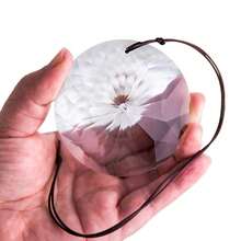 Pandantiv rotund din cristal cu lumină și umbră, decor simplu pentru casă, ornament suspendat pentru fereastră, pandantiv romantic curcubeu, captator de soare - clar - Vizualizare 2