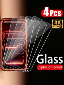 Bộ 4 miếng kính cường lực tương thích với iPhone 17/17 Pro/17 Pro Max/ 17Air/16/16 Plus/16 Pro/16 Pro Max/15/14/13/12/11 Pro Max/X/XS XR/Mini/14 Plus. Miếng dán bảo vệ màn hình tương thích với iPhone 14 15 Pro Max. Phụ kiện bảo vệ màn hình bằng kính cường lực, thích hợp sử dụng hàng ngày, văn phòng, nhà. Chống nước, chống sốc, chống rơi, chống trầy xước. - Trong sáng - Xem 8