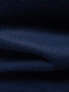 男士秋冬两合一 Polo 领拼接休闲浅蓝色鹿纹针织衫，长袖，可叠穿或外穿 - 藏蓝色 - 查看 10