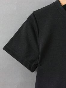 游戏玩家儿童夏季套装“吃睡玩循环”+游戏手柄印花，两件套休闲男童套装 - 霧霾藍 - 查看 4