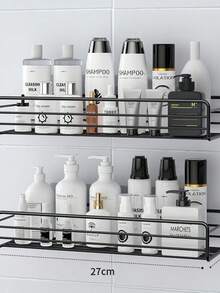 1 pieza Estantería de esquina de baño de hierro forjado, estantería de almacenamiento triangular independiente, estantería organizadora de baño con superficie pintada, unidad de estantería de esquina para almacenar accesorios de baño, sin necesidad de perforar - Multicolor - Ver 6