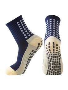 1/4-Pair Soccer Socks With Towel-Sole Socks, Adult Training Socks With Adhesive Finish, Non-Slip, Breathable, Sweat-Absorbing, White Mid-Calf Socks - Nhiều màu - Xem 7