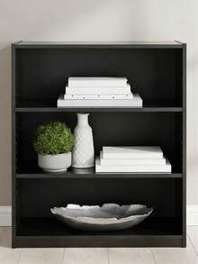 Mainstays 3-Shelf Bookcase With Adjustable Shelves, True Black Oak - Black - View 3