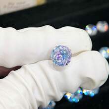 Titanium Steel Gradient Handheld Flower Impression Style Earrings Ear Piercing Care Anti-Allergy Irregular Shape Earrings Ear Cartilage Helix Studs - 8. (1 Piece) Sunset Maple Syrup - View 12