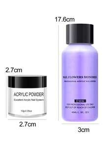 8pcs Acrylic Nail Kit - Transparent/White/Pink Acrylic Powder & Liquid Set, Includes Acrylic Nail Brush, Long-Lasting & Durable, Professional DIY Acrylic Nails, Beginner-Friendly Acrylic Nail Kit - White - View 5