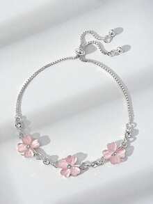 1pc Fashion Lucky Four-Leaf Clover Adjustable Zipper Bracelet, Niche Versatile Kids Jewelry - Bracelet - View 7