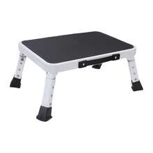 Taburete portátil plegable de un solo paso con plataforma antideslizante y patas de goma para tareas domésticas y reparaciones. - Negro - Ver 8