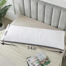 WhatsBedding Almohada Corporal de Espuma viscoelástica para Adultos, Almohadas de Cama Grandes con Relleno Suave, 20 x 54 (Blanco) - Blanco acolchado - Ver 2