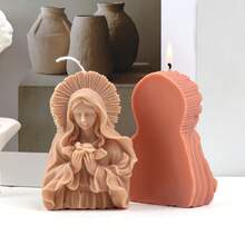 Moldes de silicona reutilizables de la Virgen María - Manos juntas/Halo y Rosa, suministros de manualidades DIY para decoración del hogar religiosa, elaboración de velas, arte en resina y artesanías de yeso - Blanco - Ver 9
