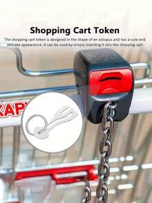 Reusable Stainless Steel Shopping Cart Token, Shopping Cart Lock Chain, Suitable For Supermarket Shopping Carts, With Detachable Shopping Cart Keychain, Shopping Cart Lock - Multicolor - View 4
