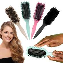 Curl Defining Brush – Curly Hair Brush With Bristle And Special Design. This Styling Brush Is Specially Designed For Curly Hair, Shaping And Defining Curls For Women And Men, While Reducing Pulling And Curl Separation. It Is A Must-Have Hair Brush, Comb And Hair Tool, As Well As A Key Hair Product And Accessory For Barber Salons. Ideal For Back-To-School, Travel And Holiday Use, It Also Serves As A Versatile Hair Accessory For Women. This Range Includes Detangling Brushes, Ball Brushes, Mini Hair Brushes, Hair Brush Sets, Wooden Combs, Slick Back Brushes, Edge Brushes And Other Hairdressing Equipment – Essential Barber Accessories And Hair Care Tools For Curly Hair Care. - Purple - View 6