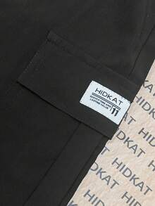 Quần cargo nữ dáng rộng, nhẹ, màu trơn, có dây rút ở eo, có túi, thích hợp mặc ngoài trời, thể thao và thường ngày, phong cách Y2K, màu đen xuân/thu. - màu đen - Xem 6