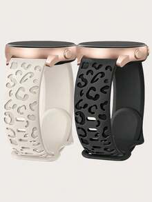 2 条装 20 毫米豹纹雕刻硅胶表带，防水运动表带兼容三星 Galaxy Watch 7 6 5 4 40 毫米 44 毫米/5 Pro/6 Classic 47 毫米/Watch 4 Classic/Active 2、20 毫米 45 毫米/Galaxy Active 2/Galaxy Watch 3/Watch 4 Classic 42 毫米 46 毫米 Watch 6 47 毫米 43 毫米，20 毫米猎豹替换表带兼容华为 Honor Garmin Amazfit 男女表带 - 黑色 - 查看 13