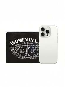 女律师专用化妆包 - 饰有正义天平图案，这款耐用简约的拉链化妆包，可收纳节日化妆品、派对用品、文具用品，容量大，适合女性存放化妆品，是旅行必备，也是送给女律师、法学生、毕业礼物和律师的理想之选。