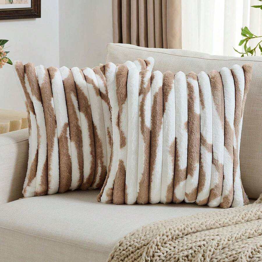 1 Vỏ gối trơn không có ruột, dùng làm vỏ gối nhung hình thỏ giả cho ghế sofa, trang trí nhà cửa