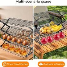 Baking Cooling Rack ,4-Layer Folding Cooling Rack, Cake Tools, Baking Accessories, Biscuit And Cake Drying Rack, Suitable For Kitchen, Outdoor Cooking Must-Have Women's Gifts. - 4-layer Thickened - View 9