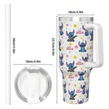 Lilo And Stitchs Cartoon Insulated Tumbler With Lid Stainless Steel Thermal Mug Office Home Car Bottle Cup, 40oz - 8 + MỘT KÍCH CỠ - Xem 3