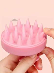 便携式硅胶洗发刷手持柔软头皮按摩刷硅胶洗发刷头皮按摩器促进头发生长 - 彩色 - 查看 3