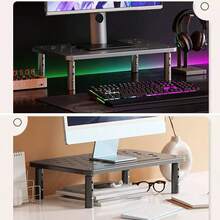 3 Height Ergonomic Monitor Metal Stand Riser Computer PC Monitor Mesh Platform - Negro - Ver 10