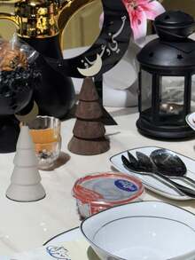 1 Piece Wood Ramadan Tabletop Decoration,Classical Style Basement With Moon Desk Decor For Ramadan Party Decoration,Kitchen Dining Table Decor - Multicolor - View 3