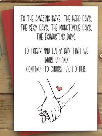 Una tarjeta de aniversario con un mensaje de amor humorístico, con el interior en blanco para notas, incluye un sobre, tarjeta de papel personalizada, adecuada para novios, novias, esposos, esposas, para cualquier ocasión, regalos de San Valentín y cumpleaños.