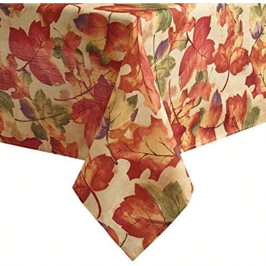 Home Fashions Harvest-Festival - Servilletas de Cena de Tela para otoño, 17 x 17 Pulgadas, Juego de 8(Mantel (1) 213.4 x 152.4 cm (Rectangular)) - Multicolor - Ver 1