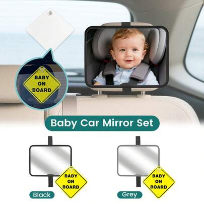 1 pieza Espejo de coche a prueba de roturas para bebé, espejo de asiento de coche orientado hacia atrás para bebé recién nacido, espejo de bebé con amplia vista trasera, fácil de montar, probado en choques con bebé a bordo