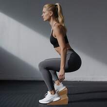 مجموعة تدريب اليوغا المكونة من 2 قطعة من كتل الفلين عالية الكفاءة | معدات مركبة مضادة للانزلاق 3 في 1 لتحسين قوة الساق والتوازن في اليوغا والرفع الثقيل - الفلين - مشاهدة 2