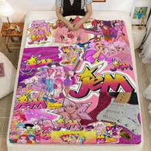 Jem-Themed Plush Blanket - A Soft Flannel Bedspread Featuring Characters From Jem & The Hologram, Suitable For All Seasons, Sofas, Beds, And Travel Blankets. A Must-Have For Fans. Jem Bedding, Jey Blankets. - trắng - Xem 2
