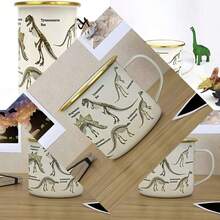 Dinosaur-shaped enamel cup for gifts, multicolor - Multicolor - Ver 1