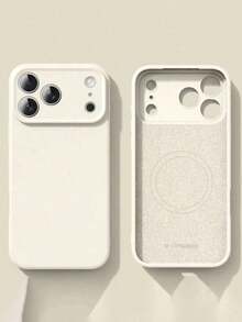 Luxury Liquid Silicone Magnetic Wireless Charging Phone Case Compatible With IPhone 17 Pro Max, 17 Pro, 17 Air, 17, 16 Plus, 15, 14, 13, 12 Pro Max, 11, Smooth Touch - Antique White - 查看 5