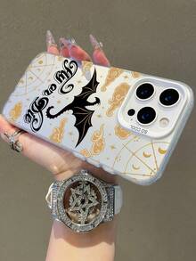 Fly Or Die Dragon Phone Case - Gothic Cloud Moon Pattern Clear Protective Cover - Silver - View 4