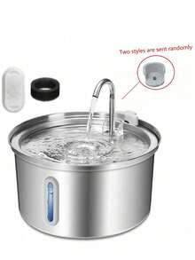 Đài phun nước cho mèo bằng thép không gỉ dung tích 3,2 gallon, được trang bị bơm nước siêu êm, hệ thống lọc, cửa sổ hiển thị mực nước và vòi, thích hợp cho thú cưng trong nhà như mèo và chó. - Nhiều màu - Xem 12