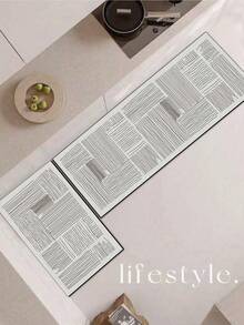 【热销！！！】1 件装软橡胶厨房地垫，3.5 毫米厚，现代抽象手绘风格吸水大尺寸厨房地毯，可自行裁剪以适应厨房尺寸，表面织物材质，中间海绵层，底部橡胶层，适用于厨房地毯、厨房装饰、婚礼装饰、家居装饰、浴室地垫、玄关地垫、洗衣房地垫、走廊地毯、客厅地垫等。 - 彩色 - 查看 11