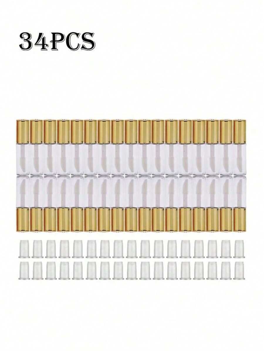 34支1.2毫升DIY迷你可填充唇彩管，适用于旅行化妆品收纳 - 彩色 - 查看 1