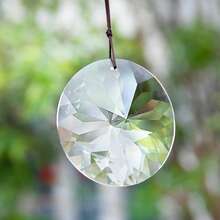 Pandantiv rotund din cristal cu lumină și umbră, decor simplu pentru casă, ornament suspendat pentru fereastră, pandantiv romantic curcubeu, captator de soare - clar - Vizualizare 4