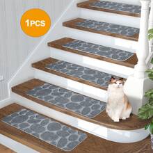 1/7/15pcs Anti-Slip Stair Treads, Self-Adhesive, Suitable For Indoor Wooden Stairs, Comfortable Noise Reduction, Suitable For Children, Elderly And Pets, Home Decor Stair Mats, Warm And Anti-Slip In Winter, Washable And Reusable, Size: 20*76 Cm / 7.9*29.9 In - 55*19 Cm / 21.65*7.5 In - Multicolor - View 23