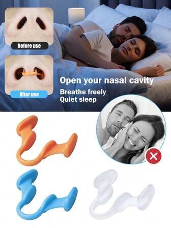 6/3/1 pieza. Dilatador - Mejora el flujo de oxígeno, Clip anti ronquidos, Reutilizable, Mejora ligeramente el sueño, Correa ligera y anti sudor, Sin necesidad de electricidad ni baterías, Almohadilla , Soporte de correa , Regalo perfecto para familiares, amigos y seres queridos