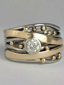Elegant Vintage Style Cubic Zirconia Women's Ring - Perfect For Weddings, Parties And Celebrations, Vintage Style, Elegant Style - 彩色 - 查看 7