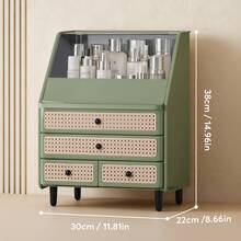 Senmeo Space-Saving Jewelry Storage Cabinet - Organizer/Compartment Design, Bedroom/Bathroom/Travel, Holiday/Christmas Gift, Black/White/Green - 綠色 - 查看 2