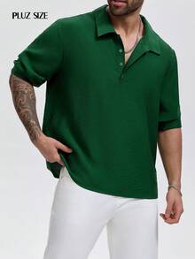 1 Men's Shirt With Green Pit Stripe Vertical Pattern, Collar, Pullover Shirt, Long Sleeves, Button Placket, Handsome Casual Plus Size Shirt, Polo Shirt, Elegant Successful Men's Top Coat- Breathable And Comfortable, Perfect For Beach, Vacation, Work, Daily Wear, Parties, Banquets, Weddings And Other Occasions, It Is An Ideal Gift For Boyfriends, Husbands, Fathers, Father's Day And Other Holidays - Green - View 2