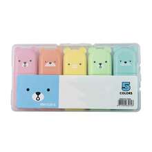4/5/6/12 Colors/Set Cute Mini Bear Design Fluorescent Markers Macaron Color Oblique Tip Markers Kindergarten School Writing Tools Cute Mini Bear Shaped Fluorescent Pen Set, Colorful Marker Pen Set - Multicolor - View 9