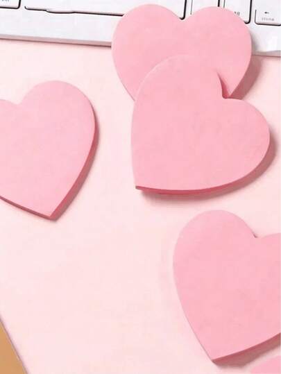 96 Heart-Shaped Self-Adhesive Sticky Notes For Notebooks, Notepads, Planners, Office Supplies, School Stationery Accessories (Random Colors, Macaron Colors)